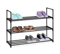 Relaxdays Black, metal shoe rack