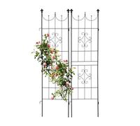 Relaxdays Black Metal Trellis Set of 2