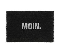 Relaxdays Black Northern German print coir doormat