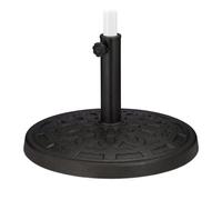 Relaxdays Parasol Stand Poles 38-50 mm, Ø 50 cm, Cast Iron Look, Sunshade Base for Beach and Garden, Black, 32 x 50 x 50 cm