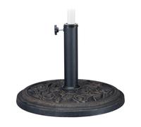 Relaxdays Black Parasol Stand with Rose Pattern