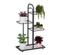 Relaxdays Black Plant Stand 4 Shelves