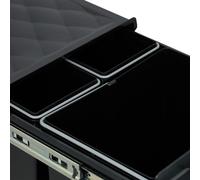 Relaxdays Pull Out Kitchen Bin, 3 Compartments, 15L, 2 x 8L, 34.6x34x51.8 cm, Cupboard, Built-in Rubbish Disposal, Black, Steel, Plastic