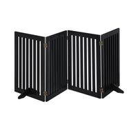 Relaxdays Safety Gate for Children & Pets, with Feet and Floor Protectors, Free-Standing Barrier, 92 x 206.5 cm, Black, Fibreboard