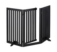 Relaxdays Black safety gate with door 92 cm