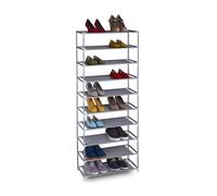 Relaxdays Black Shoe Organiser with 10 Levels