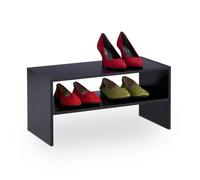 Relaxdays Black Shoe Organiser with 2 Levels