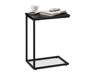Relaxdays Black Side Table with Metal Frame