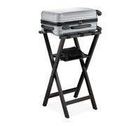 Relaxdays Black Suitcase Stand with Shelf