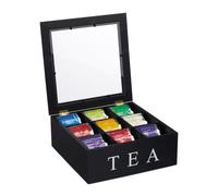 Tea organiser 9 Compartments Transparent Lid Tea Storage Box Tea Holder