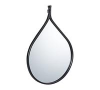 Relaxdays Black Teardrop Wall Mirror with Metal Frame Height 54.5 cm x Width 37 cm Hallway Bathroom & Living Room Mirror