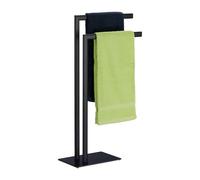 Relaxdays Black Towel Rack with 2 Bars