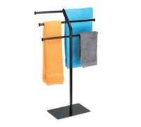 Relaxdays Black towel stand with 3 rails