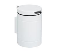 Relaxdays Bathroom Wall Bin, 3L, Soft Close, Inner Container, Metal, Sanitary Waste, Round, 25 x 17 x 22 cm, White, 6 x 24 x 2 cm