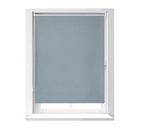 Relaxdays Blackout Blind, Thermal Roller Curtain, No Drill, Attach with Clamps, 100x160cm Length, 95cm Width, PVC, Grey, 160 x 100 x 6.5 cm
