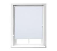 Relaxdays Blackout Blind, Thermal Roller Curtain, No Drill, Attach with Clamps, 100x160cm Length, 96cm Width, PVC, White, 160 x 100 x 6.5 cm