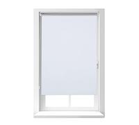 Relaxdays Blackout Blind, Thermal Roller Curtain, No Drill, Attach with Clamps, 80x160cm Length, 76cm Width, PVC, White, 160 x 80 x 6.5 cm