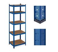 Relaxdays Heavy-Duty Shelving, up to 500 kg, Dividable, Cellar, Garage, Plug-in Storage, 180 x 60 x 45 cm, Steel, Blue