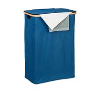 Relaxdays Blue Laundry Basket with Lid 105 L