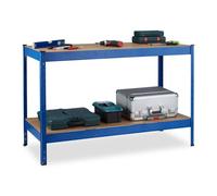 Relaxdays Blue Workbench with 2 Levels