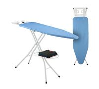 Relaxdays Board for Steam Irons, 120 x 38 cm, Height-Adjustable, Folding, Cotton Cover, Clothes Shelf, Blue
