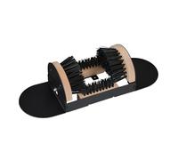Relaxdays Boot Scraper, All-Round Brushes, Shoe Cleaner, Sturdy Bristles, Outdoor Doormat, Floor Mounting, Black/Natural, Iron 40% Wood 20% Plastic, 1 Item