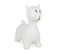 Relaxdays Bouncing Hopper Llama, Incl. Pump, for Children from 3 Years, BPA-Free, Inflatable Toy, 53x49x21 cm, White