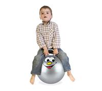 Relaxdays Bouncy Ball for Children, Set of 2, with Face, Grey