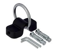 Relaxdays Bracket, Wall and Floor Anchor, Bike Mount, Fixed, 10mm Hook, Steel, Plastic, Storage, Black/Silver, 4.5 x 12 x 5.5 cm