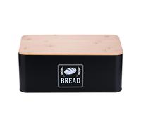 Relaxdays Bread bin with bamboo lid, retro design