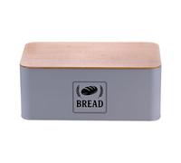 Relaxdays Bread bin with bamboo lid, retro design