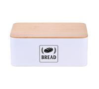 Relaxdays Bread bin with bamboo lid, retro design