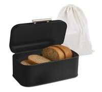 Relaxdays Bread box with lid and bag