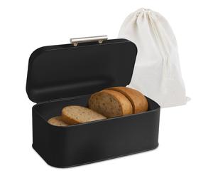 Relaxdays Bread box with lid and bag