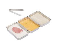 Relaxdays Breading Tray Set Stainless Steel