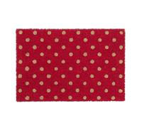 Relaxdays brown dots red coir welcome doormat