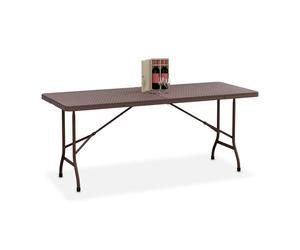 Relaxdays Brown Foldable Garden Table