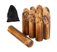 Relaxdays Brown Kubb Game with Bag