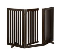 Relaxdays Brown safety gate with door 92 cm