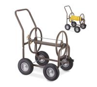 Relaxdays Brown Steel Hose Trolley