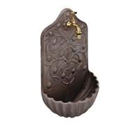 Wall-Mounted Ornamental Antique Water Fountain Garden Terrace Vintage Tap Brown