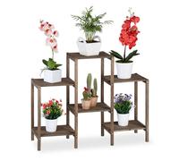 Relaxdays Brown Wooden Flower Rack