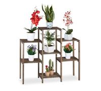 Relaxdays Brown Wooden Flower Rack