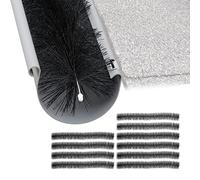 Relaxdays Brush, Set of 10, 100 x 12 cm, Leaf Protection, Bird & Marten Safe, Gutter Caterpillar, Black