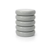 Relaxdays Bubble Design Side Table & Stool, Living Room Decor, Metal, Light Grey, 45 x 31 x 31 cm