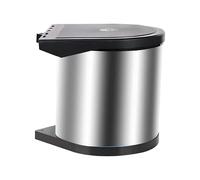 Relaxdays Built-In 8L Bin with Swing Lid, Stainless Steel, Silver, 27.5x27x28 cm