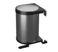 Relaxdays Built-in Kitchen Bin, 12L, Under-Sink, Swinging Trash Can, 37 x 28 x 28.5 cm, Stainless Steel, Silver/Black