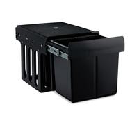 Relaxdays Black Built-in Waste Bin, 3 Compartments