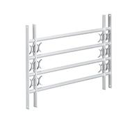 Relaxdays Burglary Protection Window Grill, Pull-Out, Galvanized Steel, 600 x 1000-1500 mm, Security Bars, Grey