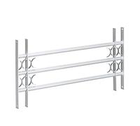 Relaxdays Burglary Protection Window Grille, Pull-Out, Galvanized Steel, 450 x 1000-1500 mm, Security Bars, Grey, 3.5 x 150 x 45 cm